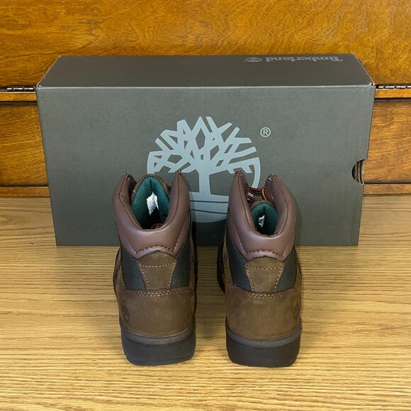 TIMBERLAND Medium Brown 6in Nubuck Tan Field Boots Size 3 Youth New In Box - Picture 3 of 8